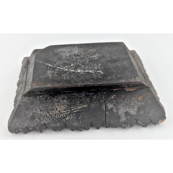 Antique Wooden Printing Block Hand Carved Textile Fabric Stamp As Is - Picture 9 of 10